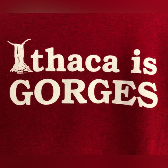 Ithaca is GORGES iconic T-shirt - like new - size S - Gildan 90% cotton 10% poly - Picture 5 of 10
